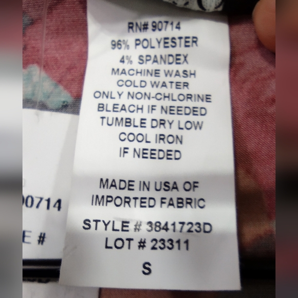 NWT Coco Bianco Floral Bell Sleeve Top Womens S Red Blue Boho Retro Artsy Beach - Picture 10 of 10